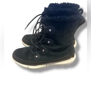 Sorel Explorer Joan Black Waterproof Winter Snow Boots | Women’s Size 9